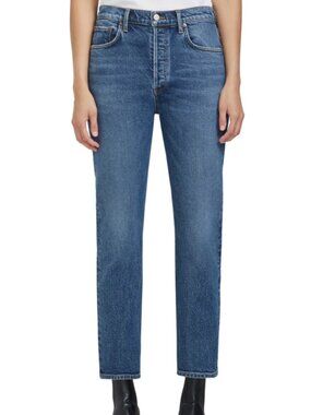 AGOLDE Riley High Rise Straight Crop Jeans Medium Wash Transfer Size 23